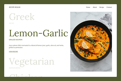 Recipe hero design ui webdesign