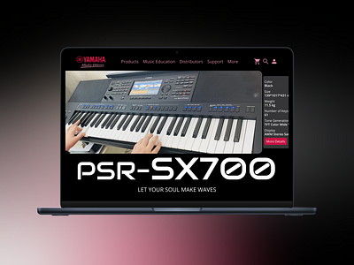 UI Design of YAMAHA SX-700 Landing Page desktop design landing page music instrument ui ui design uiux design