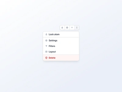Atom Quick Options Menu atom clean component delete filter menu minimal options quick settings simple ui