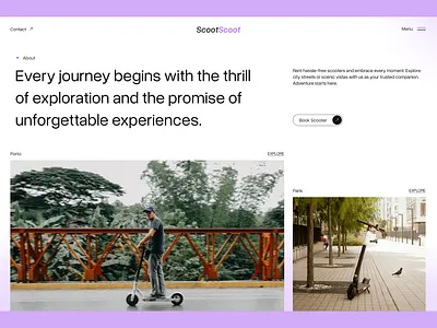 Scooter hire hero design graphic design ui webdesign
