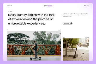Scooter hire hero design graphic design ui webdesign