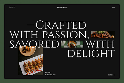 Artisan food hero design graphic design ui webdesign