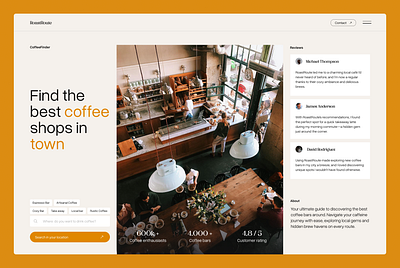 Coffee finder hero design graphic design ui webdesign