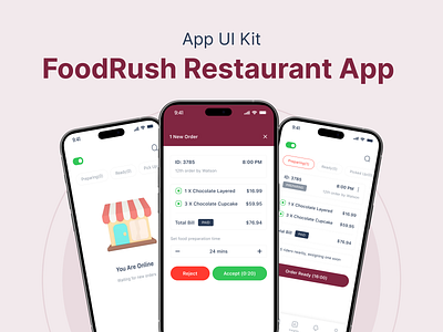 Restaurant food delivery manage app app ui application creative design creativity design food app food delivery app food manage food manage app management app minimal design mockup ui ui design ux