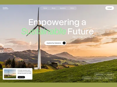Green energy hero design graphic design ui webdesign
