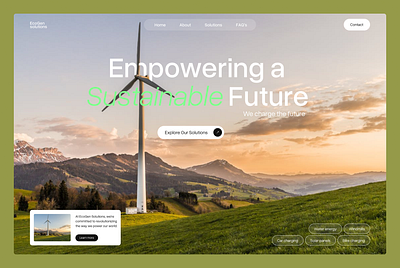 Green energy hero design graphic design ui webdesign