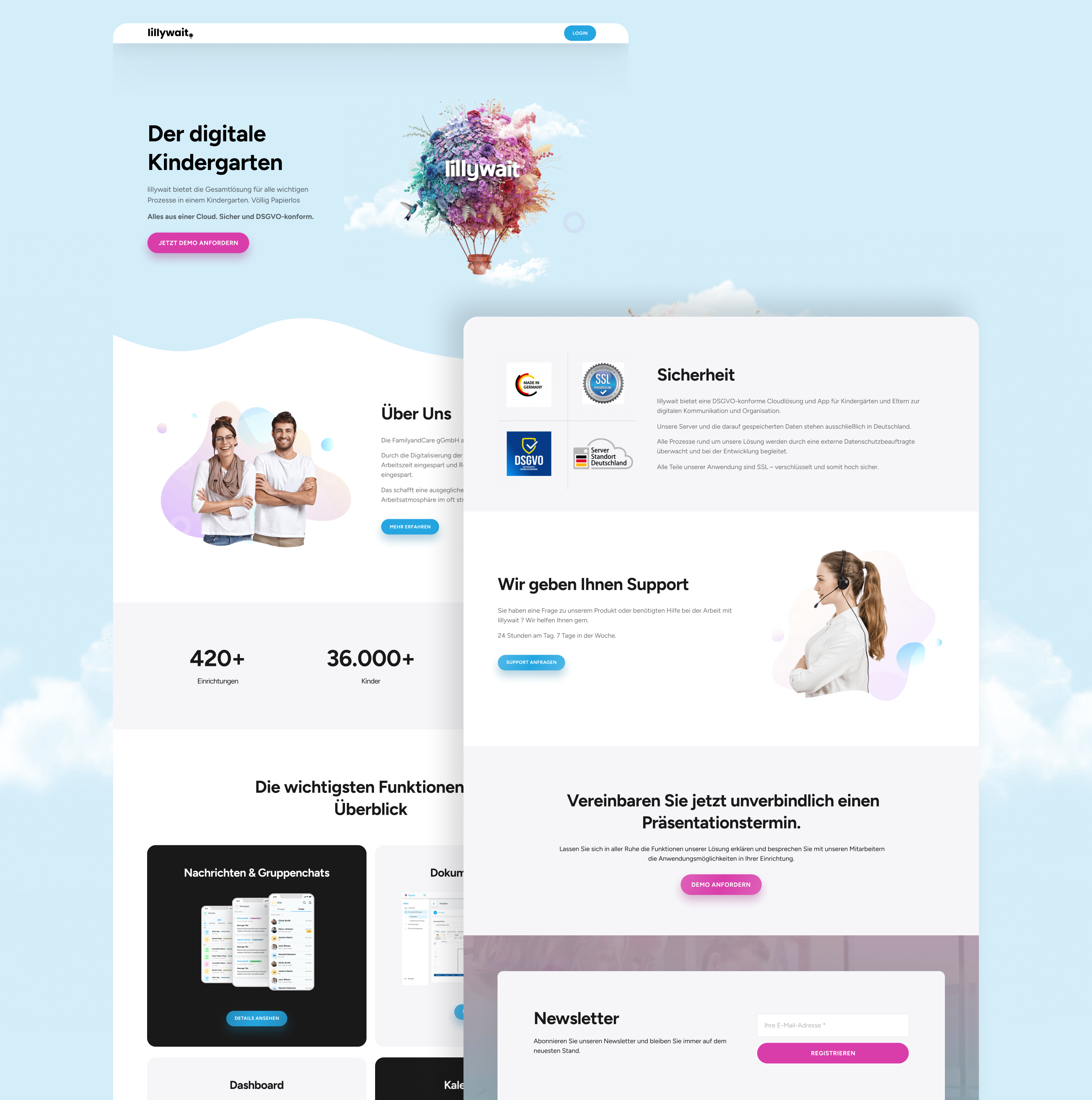 lillywait - Kindergarten App app children kindergarten ui ux webdesign