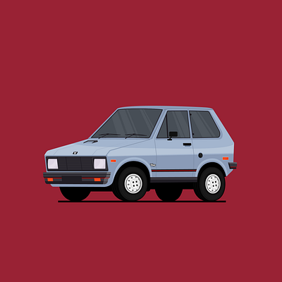 Zastava Yugo GL 1985 autodesign carart carillustration classiccars creativeillustration designinspiration digitaldrawing dribbbleart illustrationart minimalart retrocar vectorart vectordesign vehicledesign yugocar