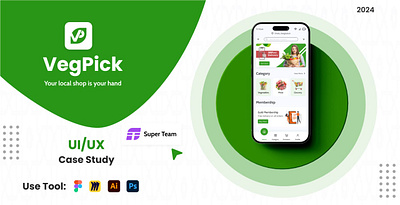 UI/UX Case Study | VegPick Grocery app app design branding case study design figma design grocery app organic food shopkepers shopping ui design uiux ux case study ux design vegetable vegpick