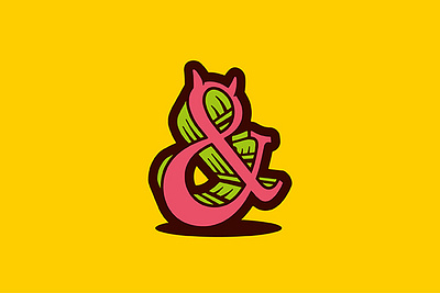 Ampersand with horns colorful logo