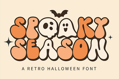 Spooky Season A Retro Halloween Font 70s font 80s font boho font bold font bubble font bubbly font cursive font groovy font halloween font handwritten font hippie font quirky font retro font scary font spooky font swirl font trendy font vintage font y2k