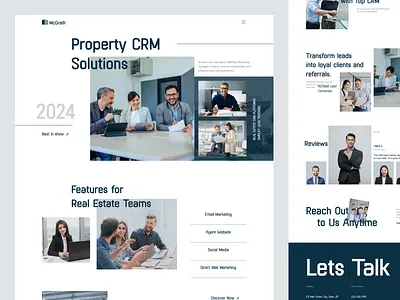 Property CRM Landing Page clean landing page landing page design properties property property landing page property website real estate real estate agency real estate landing page realestate web design website website design ui
