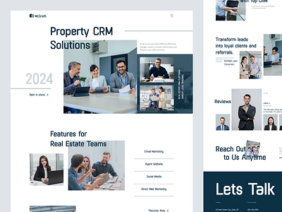 Property CRM Landing Page clean landing page landing page design properties property property landing page property website real estate real estate agency real estate landing page realestate web design website website design ui