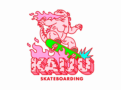 KAIJU - Skateboarding Logo brand design brand identity branding design graffiti icon identity illustration logotype skate skatebaord skateboard skateboarding skater sunrise urban design vector visual identity