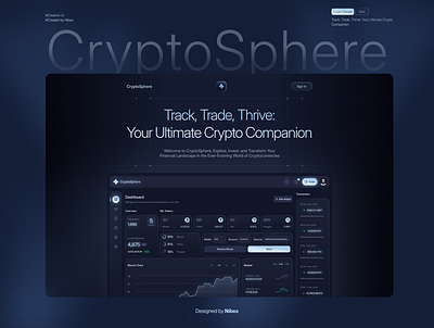 CryptoSphere - Buy and trade cryptos like never before 🪐 branding crypto cryptocurrency exchange dashboard glass morphism landing marketing website meta metaverse nft product trend ui