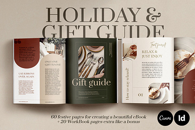 Holiday Gift Guide CANVA, InDesign canva ebook canva ebook template canva template canva workbook christmas christmas ebook creative template ebook ebook template ebook template canva ebook template indesign gift guide holiday holiday ebook magazine template magazine template canva portfolio brochure portfolio indesign portfolio template workbook template