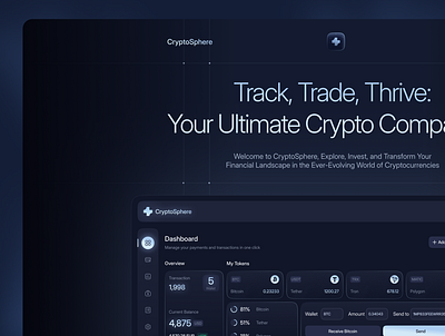 CryptoSphere - Buy and trade cryptos like never before 🪐 brand crypto cryptocurrency exchange dashboard glass morphism meta metaverse nft product trend ui