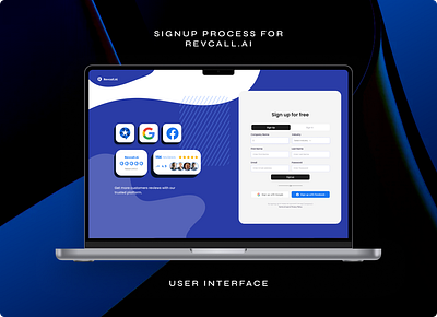 SignUp process for Reviews SaaS App app design blue figma modern prototyping reviews saas user experience user interface web design