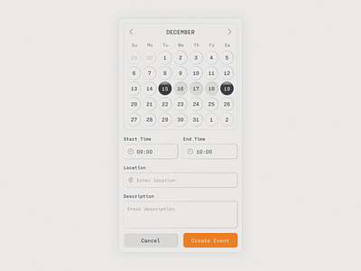 Event Planner Calendar UI 📅 calender date event ui