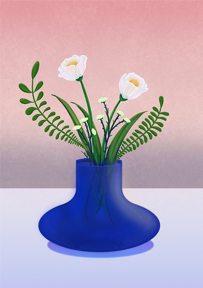 Still but full of life - Flower poster digital art digital painting illustration