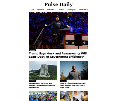 Daily UI #094 challenge dailyui news news site pulse daily