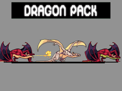 Dragon Pixel Art Character Sprite Sheets Pack 2d art asset assets character dragon dragons fantasy game game assets gamedev illustration indie indie game rpg set sprite sprites spritesheet spritesheets