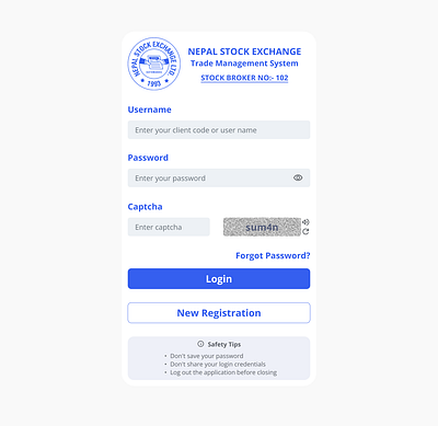 Nepse TMS Login Redesign nepse tms redesign