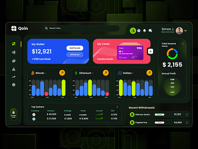 Qoin: Dynamic Crypto Trading Dashboard blockchain coinbase cryptobranding cryptocommunity cryptocurrency cryptodashboard cryptodesign cryptoexchange cryptomarket cryptotrading cryptowallet dashboarddesign dashboardwebsitedesign datavisualization kripto responsivedesign trading tradingsuccess uiux uiuxdesign