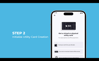 Lint "How to create a utility card" animation branding motion graphics ui