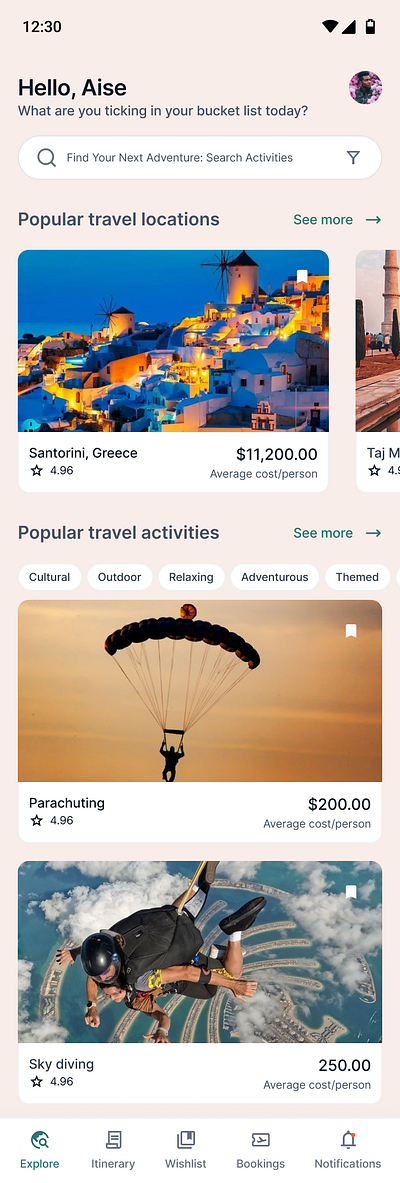 Travel Guide mobileapp ui uidesign