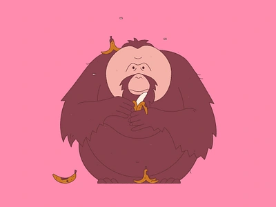 Orangutan 🦧 animal banana fly illustration monkey orangutan vector