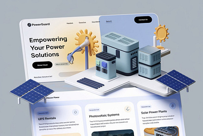 PowerGuard - Power Solutions Website UI 3d animation branding graphic design logo motion graphics ui