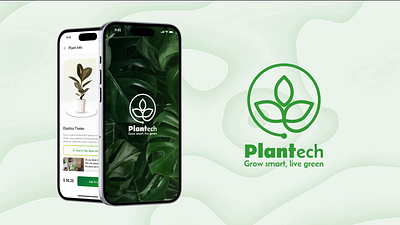 "Plantech" Promotion: AI-Powered Plant Care App ai augmentedreality designprocess dribbble inverse plantcare plantech portfolioproject rocketportfolio uidesign uxdesign