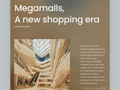 Megamalls Article Cover Magazine Concept article cover article front page magazine magazine article megamalls