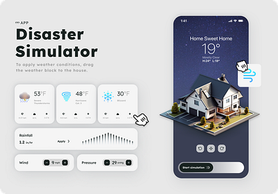 Disaster Simulator App 3d ai app ar powered dashboard data digital platform interactive scenarios simulator smartphone weather