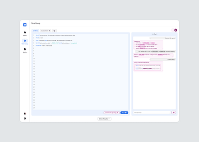 Revolutionizing SQL Workflows with AI ai chatbot codewithai sql sqleditor ui user experience ux