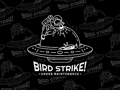 UFO Bird Strike! airplane alien animal apparel apparel design astronaut bird bird strike branding fantasy funny galaxy nasa outer space planet rocket space t shirt design ufo universe