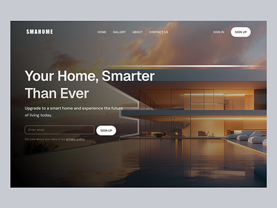 Hero Section - SMAHOME branding clean clean ui dailyui design figma graphic design hero section home landing landing page pool ui uiux web