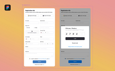 Registration form component figma reg registration form ui