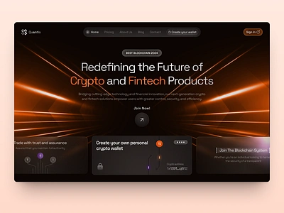 Quantis - Web Design For Fintech design interface product service startup ui uiux ux web website