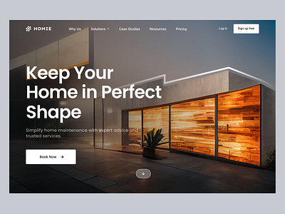 Hero Section - HOMIE branding clean clean ui dailyui design graphic design hero section home house landing landing page section ui uiux