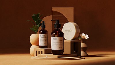 Meraki Soap 3d bathroom beauty cinema 4d cosmetics packaging product rendering render soap visual identity