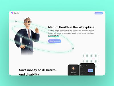 Cymfo - landing page bright theme landing page mental health product hunt ui website