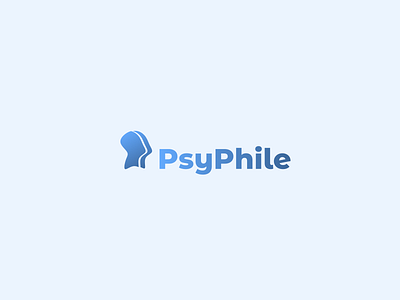 PsyPhile Logo Design blue branding deisgn head human light logo minimal psychology psyphile yousef roshandel yrlp98