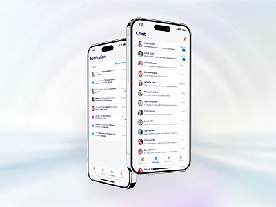 Chat and Notification Screens UI Design app design booking app chat ui clean ui communication app intuitive layout ios design messaging app minimal ui mobile app modern app modern design notification screen notification system product design saas travel app ui design user interface ux design