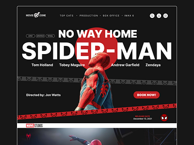 Concept | Spider-man movie website ("moviecone") cinema concept design figma ui ux uxui web design web site website