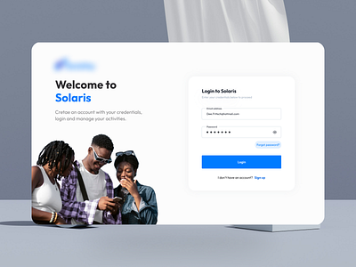 Login Screen app login onboarding ui ux web website