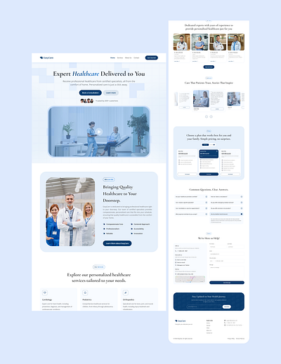 EasyCare - Modern Healthcare Landing Page Design health health sector landing page medicine ui uiux