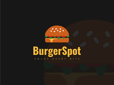 BurgerSpot - Logo Design (unused) brand identity design branding burger logo creative logo food logo graphic design graphics logo logo design logos marketing modern logo restaurant logo visual identity