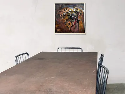 Kůrovci ..., akryl na plátně, 40 x 40 cm, 2024
